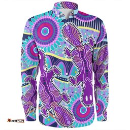 Amazing Aussie Australia Platypus Aboriginal Purple Platypus With Aboriginal Art Dot Painting Patterns Inspired Long Sleeve Shirt