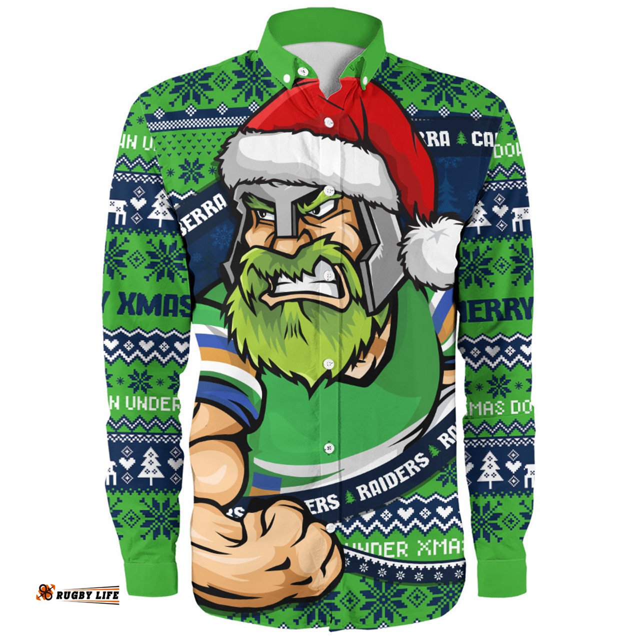 Amazing Aussie Canberra Raiders Ugly Knit Style For Christmas Game Fans Long Sleeve Shirt