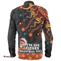 Amazing Aussie Australia Naidoc Week For Our Elders Naidoc Week Snake Aboriginal Painting With Flag Long Sleeve Shirt