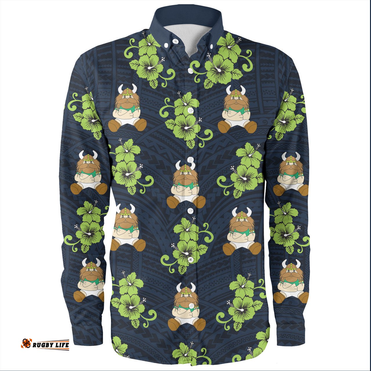 Amazing Aussie Canberra Raiders With Maori Pattern Long Sleeve Shirt