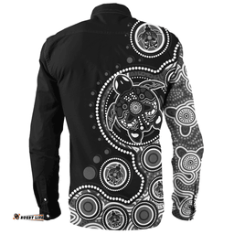 Amazing Aussie Australia Indigenous Turtle Aboriginal Dot Art Black Long Sleeve Shirt