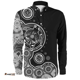 Amazing Aussie Australia Indigenous Turtle Aboriginal Dot Art Black Long Sleeve Shirt