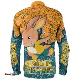Amazing Aussie Australia Wallabies Custom Team With Dot And Star Patterns For Tough Fan Long Sleeve Shirt