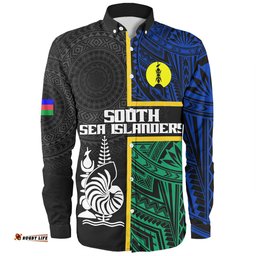 Amazing Aussie Australia South Sea Islanders New Caledonia Flag Polynesian Tattoo Style Long Sleeve Shirt
