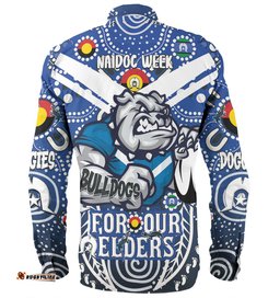 Amazing Aussie Canterbury Bankstown Bulldogs Naidoc Week Customs Bulldogs Naidoc Week For Our Elders Dot Art Styles Long Sleeve Shirt