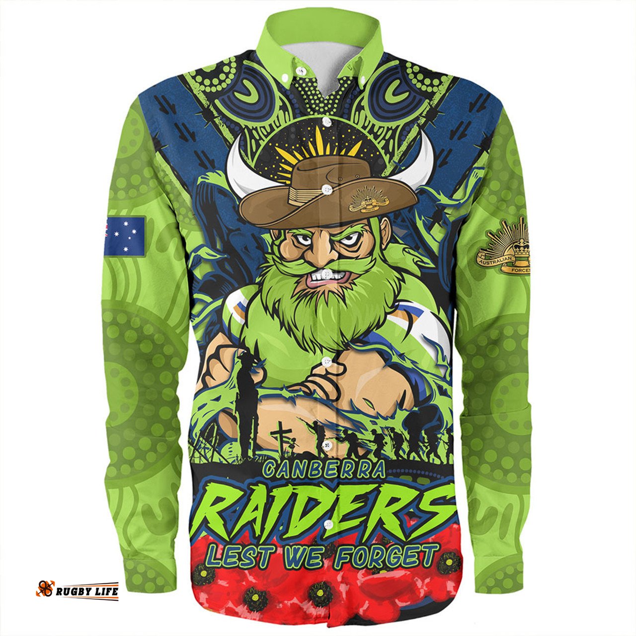 Amazing Aussie Canberra Raiders Ripped Legacy Of The Game The ANZAC Spirit Lives On Long Sleeve Shirt