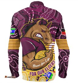 Amazing Aussie Brisbane Broncos Naidoc Week Customs Brisbane Broncos For Our Elders Aboriginal Inspireds Long Sleeve Shirt