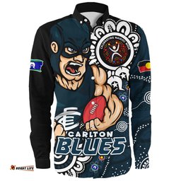 Amazing Aussie Carlton Power Through Generations NAIDOC Edition Long Sleeve Shirt