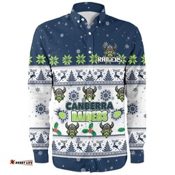Amazing Aussie Canberra Raiders Christmas Custom Special Ugly Christmas Long Sleeve Shirt
