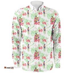 Amazing Aussie Australia Rainbow Lorikeets Rainbow Lorikeets Colorful Tropical Exotic Flowers Long Sleeve Shirt