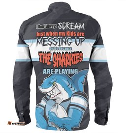 Amazing Aussie Cronulla Sutherland Sharks Mother's Day Screaming Mom and Crazy Fan Long Sleeve Shirt