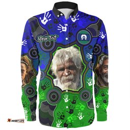Amazing Aussie Australia Torres Strait Islands Custom Aboriginal Dot Art Indigenous Handprints Personalised Photo Long Sleeve Shirt