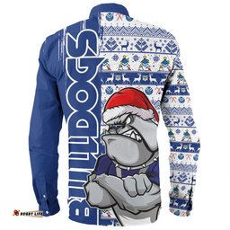 Amazing Aussie Canterbury Bankstown Bulldogs Merry Ugly Xmas Nordic Pattern Style Long Sleeve Shirt