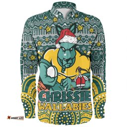 Amazing Aussie Australia Wallabies Christmas Custom Christmas Knit Patterns Vintage Jersey Ugly Long Sleeve Shirt
