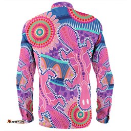 Amazing Aussie Australia Platypus Aboriginal Pink Platypus With Aboriginal Art Dot Painting Patterns Inspired Long Sleeve Shirt