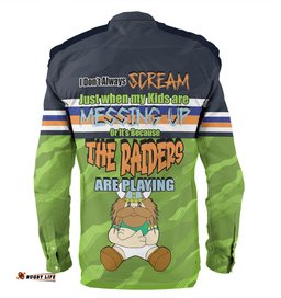 Amazing Aussie Canberra Raiders Father's Day Screaming Dad and Crazy Fan Long Sleeve Shirt