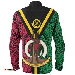 Amazing Aussie Australia South Sea Islanders Vanuatu Polynesian Flag With Coat Of Arm Long Sleeve Shirt