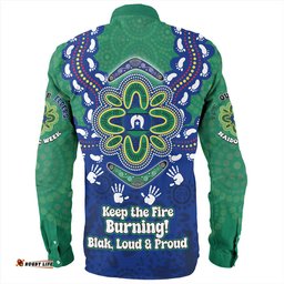 Amazing Aussie Australia Torres Strait Aboriginal Inspired Naidoc Symbol Pattern Long Sleeve Shirt