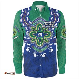 Amazing Aussie Australia Torres Strait Aboriginal Inspired Naidoc Symbol Pattern Long Sleeve Shirt