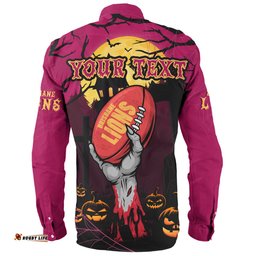 Amazing Aussie Brisbane Lions Full Moon Fever Halloween Supporter Long Sleeve Shirt