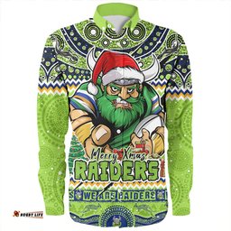 Amazing Aussie Canberra Raiders Aboriginal Xmas Special Ugly Christmas Style Long Sleeve Shirt