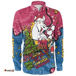 Amazing Aussie Brisbane Broncos Christmas Custom Let's Get Lit Chrisse Pressie Long Sleeve Shirt