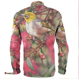 Amazing Aussie Australia Silvereyes Silvereye and Gum Blossoms Long Sleeve Shirt