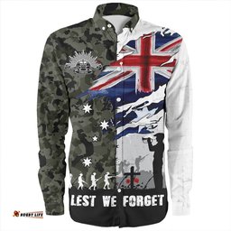 Amazing Aussie Australia Remembrance Day Lest We Forget Australian Military Tribute Green Long Sleeve Shirt