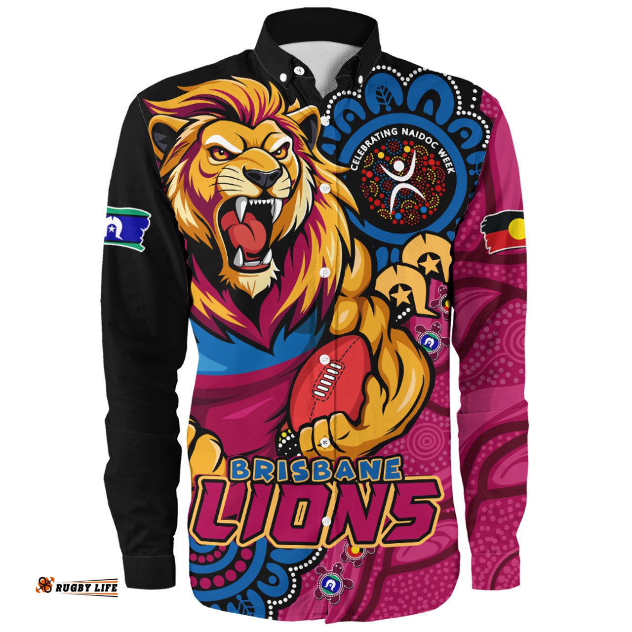 Amazing Aussie Brisbane Lions Power Through Generations NAIDOC Edition Long Sleeve Shirt