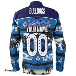 Amazing Aussie Canterbury Bankstown Bulldogs Eat Sleep Repeat With Tropical Patterns Long Sleeve Shirt