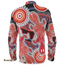 Amazing Aussie Australia Platypus Aboriginal Red Platypus With Aboriginal Art Dot Painting Patterns Inspired Long Sleeve Shirt