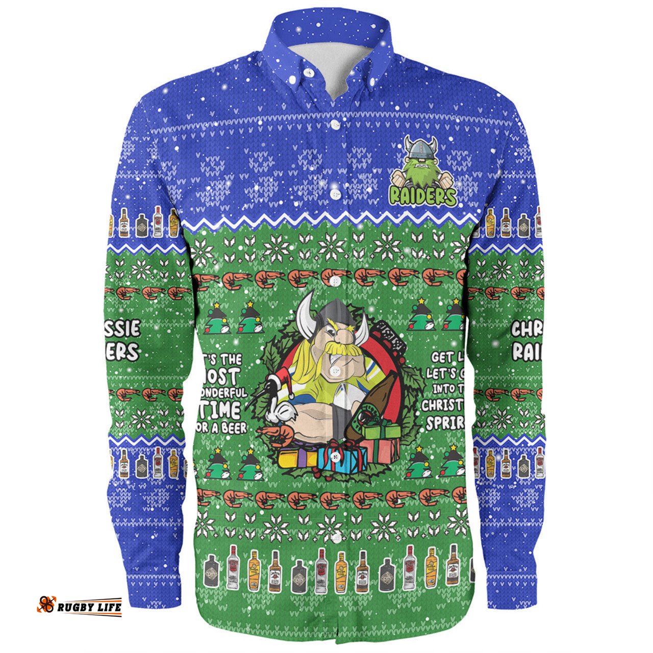 Amazing Aussie Canberra Raiders Christmas Custom Chrissie Spirit Long Sleeve Shirt