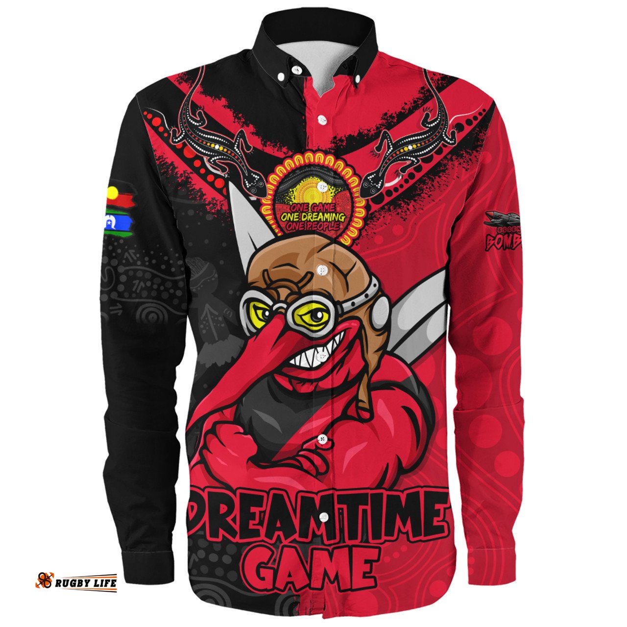 Amazing Aussie Essendon Dreamtime Warriors Of Culture Long Sleeve Shirt