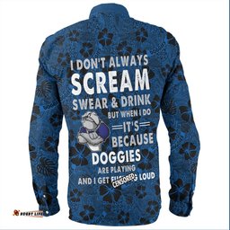 Amazing Aussie Canterbury Bankstown Bulldogs Scream With Tropical Patterns Long Sleeve Shirt