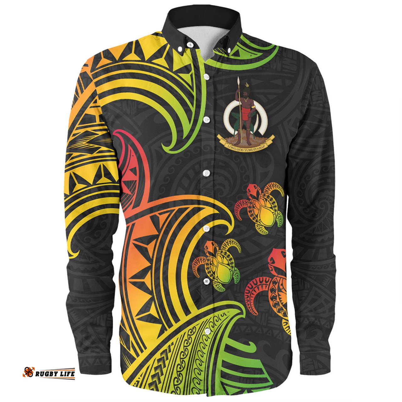 Amazing Aussie Australia South Sea Islanders Vanuatu Polynesian Reggae Tentacle Turtle Long Sleeve Shirt