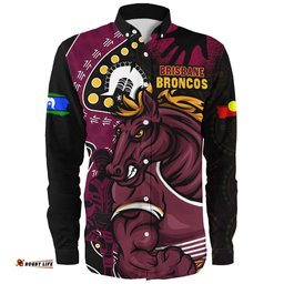 Amazing Aussie Brisbane Broncos NAIDOC Indigenous Warrior Spirit Long Sleeve Shirt