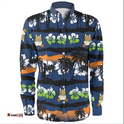 Amazing Aussie Canberra Raiders Tropical Hibiscus and Coconut Trees Long Sleeve Shirt