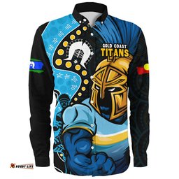 Amazing Aussie Gold Coast Titans NAIDOC Indigenous Warrior Spirit Long Sleeve Shirt