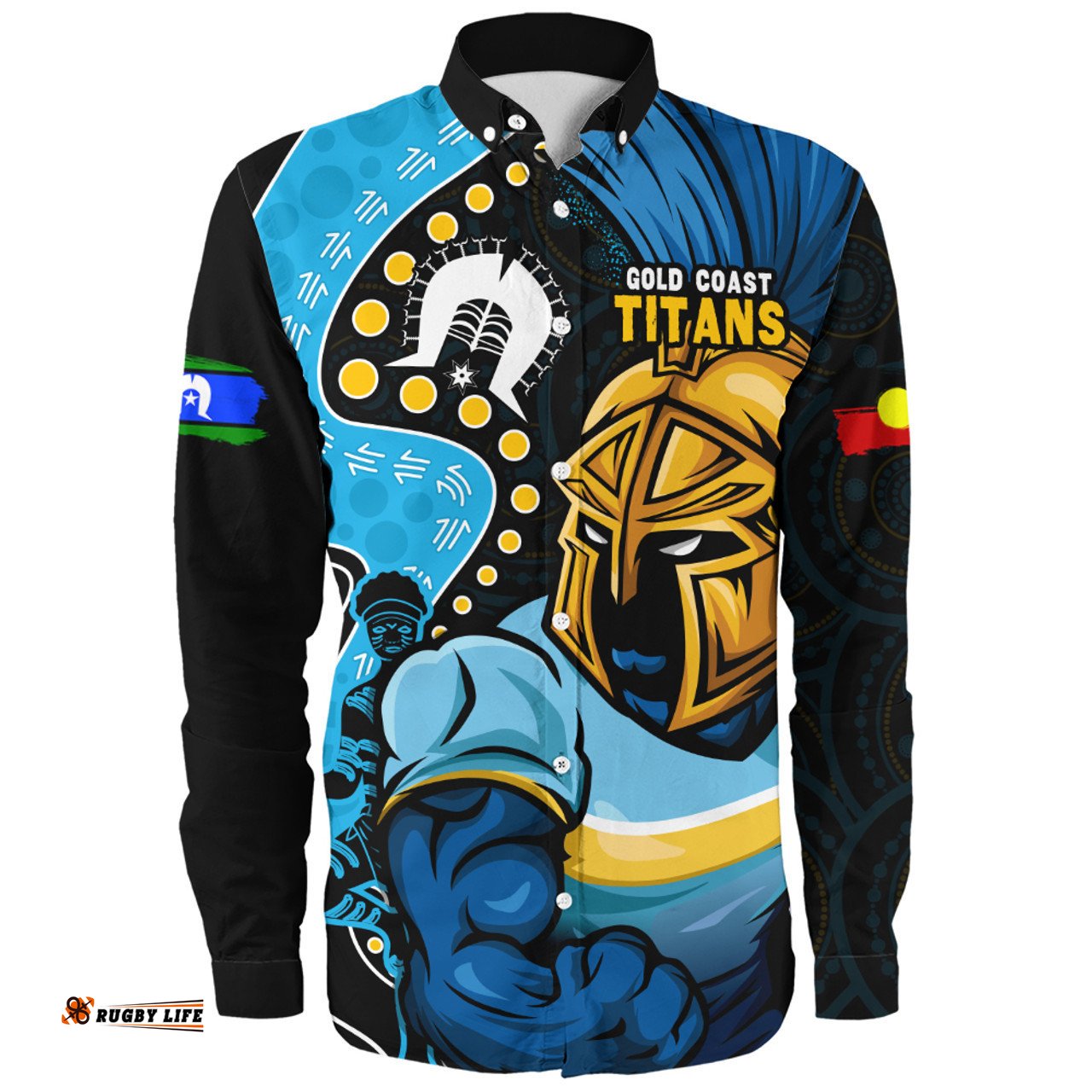 Amazing Aussie Gold Coast Titans NAIDOC Indigenous Warrior Spirit Long Sleeve Shirt