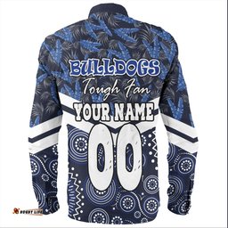 Amazing Aussie Canterbury Bankstown Bulldogs Tropical Patterns And Dot Painting Eat Sleep Rugby Repeat Long Sleeve Shirt