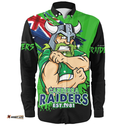 Amazing Aussie Canberra Raiders Heart Of A Fighter Tough And Fearless Long Sleeve Shirt