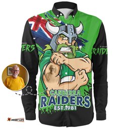 Amazing Aussie Canberra Raiders Heart Of A Fighter Tough And Fearless Long Sleeve Shirt
