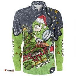 Amazing Aussie Canberra Raiders Christmas Custom Let's Get Lit Chrisse Pressie Long Sleeve Shirt