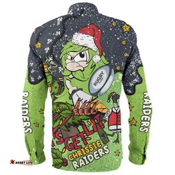 Amazing Aussie Canberra Raiders Christmas Custom Let's Get Lit Chrisse Pressie Long Sleeve Shirt