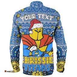 Amazing Aussie Gold Coast Titans Christmas Custom Christmas Knit Patterns Vintage Jersey Ugly Long Sleeve Shirt