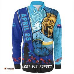 Amazing Aussie Gold Coast Titans Anzac Day Lest We Forget Strong Fighting Spirit Long Sleeve Shirt
