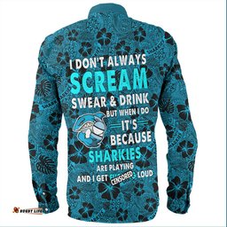 Amazing Aussie Cronulla Sutherland Sharks Scream With Tropical Patterns Long Sleeve Shirt