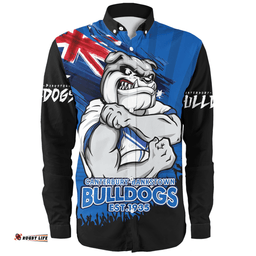 Amazing Aussie Canterbury Bankstown Bulldogs Heart Of A Fighter Tough And Fearless Long Sleeve Shirt