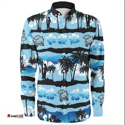 Amazing Aussie Cronulla Sutherland Sharks Tropical Hibiscus and Coconut Trees Long Sleeve Shirt