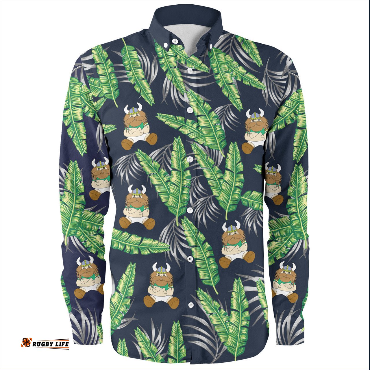 Amazing Aussie Canberra Raiders Custom Tropical Patterns Canberra Raiders Long Sleeve Shirt